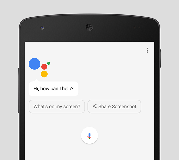 Google Assistant Conversational User Interface (CUI) Initial Screen